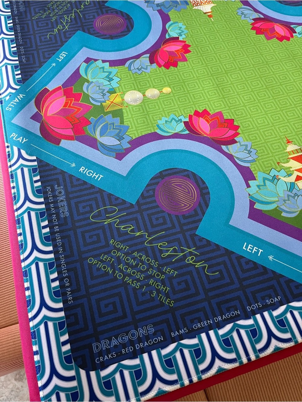 NWT Jonathan Adler Mahjong Mat with Matching Canvas Carrying Bag Tote - Picture 3 of 12